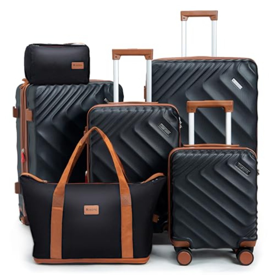 Expandable Hard Shell Luggage Set - مجموعة حقائب سفر قابلة للتوسيع مكونة