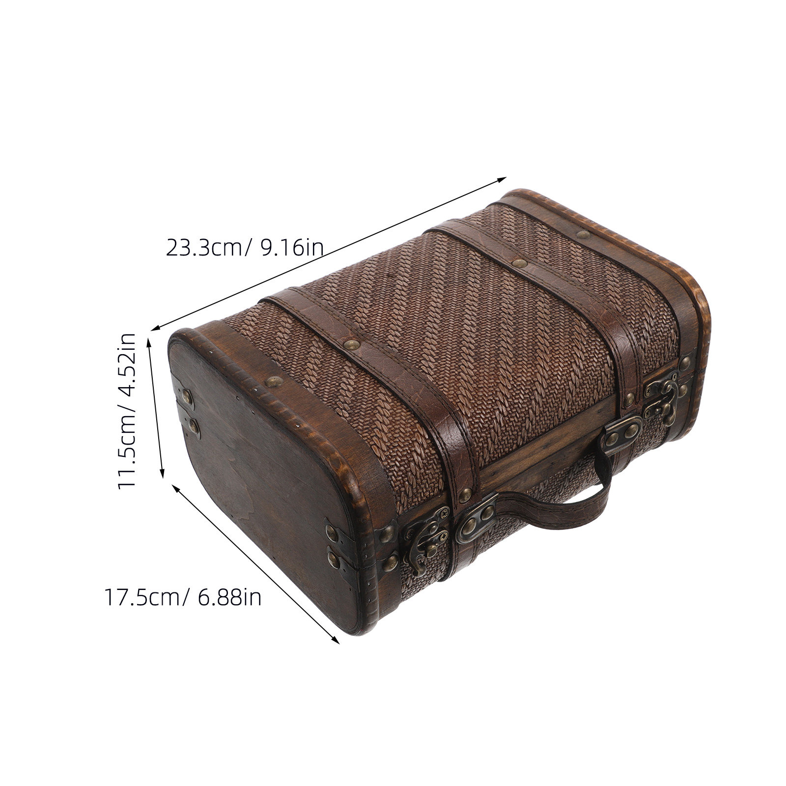 صندوق تخزين خشبي عتيق للديكور، - مراجعة Retro Vintage Trunk Suitcase وسعره