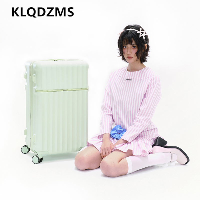 KLQDZMS المتداول حقيبة سعة كبي - مراجعة Spinner Wheel Rolling Suitcase 20 Inch وسعره