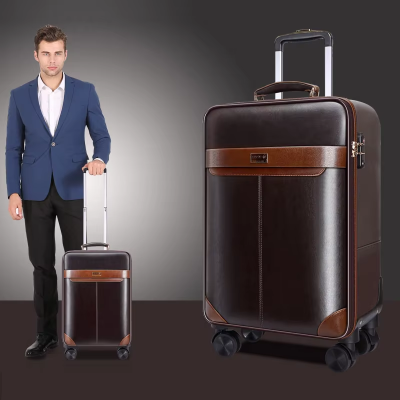 قسط الجلود المتداول الأمتعة مج - مراجعة Spinner Wheel Rolling Suitcase 20 Inch وسعره