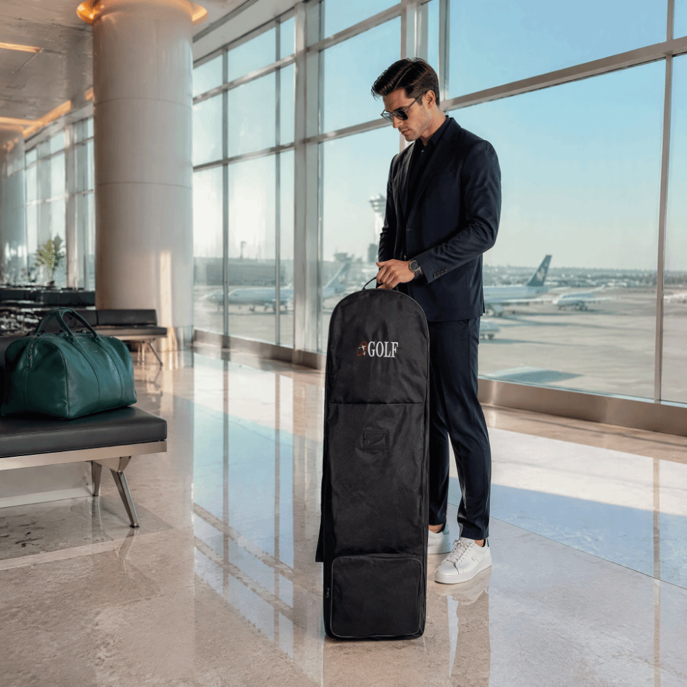 حقيبة سفر للجولف باللون الأسود - مراجعة Foldable Rolling Luggage Bag وسعره