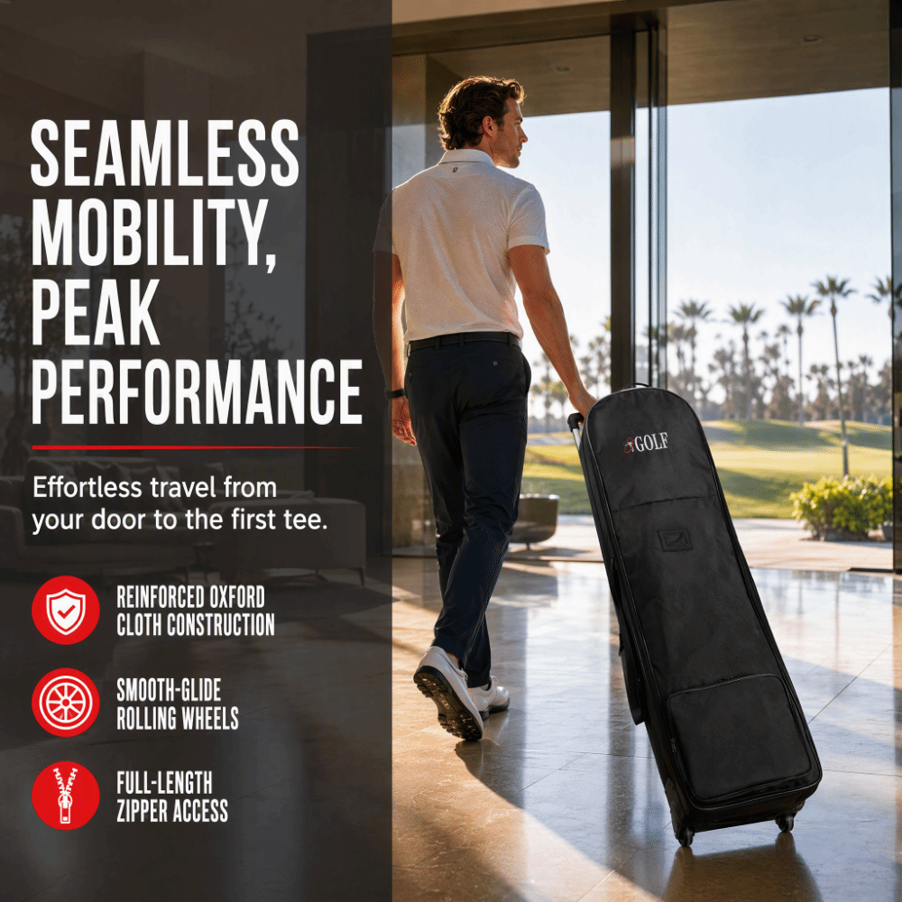 حقيبة سفر للجولف باللون الأسود - مراجعة Foldable Rolling Luggage Bag وسعره