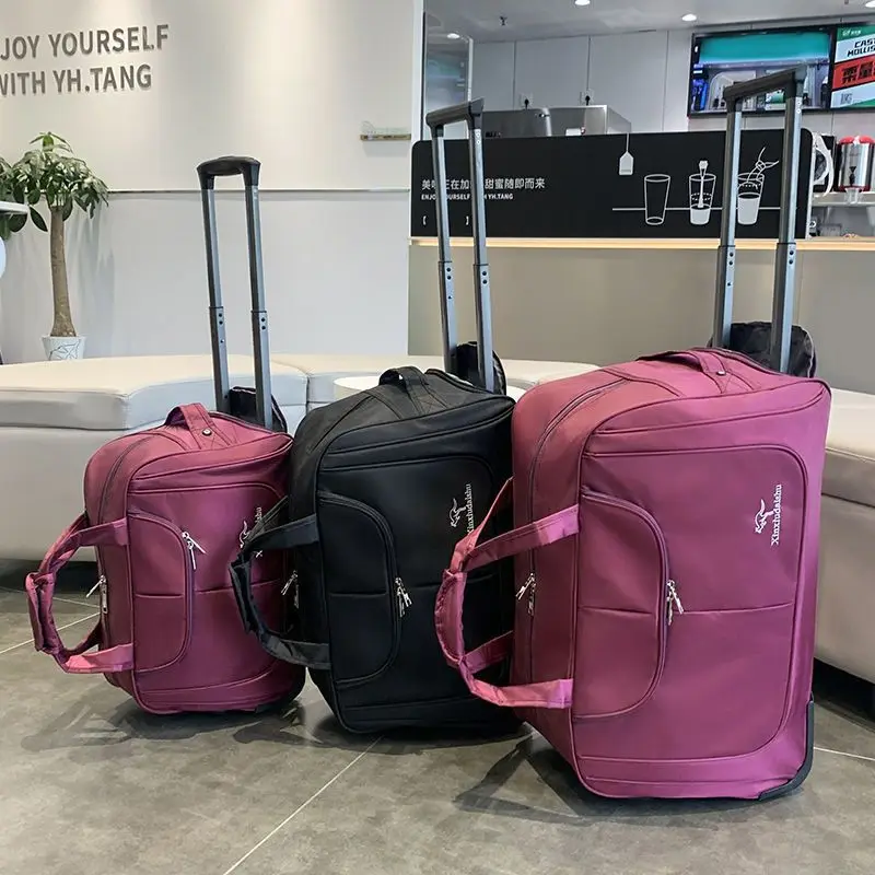 حقيبة ترولي ذات سعة كبيرة ، مق - مراجعة Foldable Rolling Luggage Bag وسعره