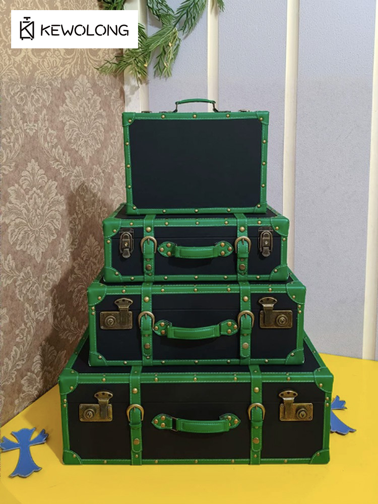 صندوق تخزين جلدي عتيق، صندوق خ - مراجعة Retro Vintage Trunk Suitcase وسعره