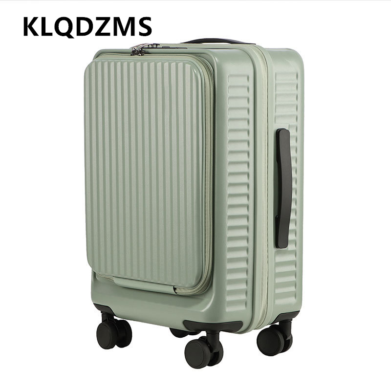 حقيبة سفر بعجلات KLQDZMS مقاس  - مراجعة Front Opening Laptop Luggage 24 Inch وسعره