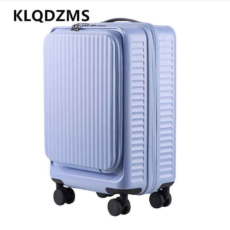 حقيبة سفر بعجلات KLQDZMS مقاس  - مراجعة Front Opening Laptop Luggage 24 Inch وسعره